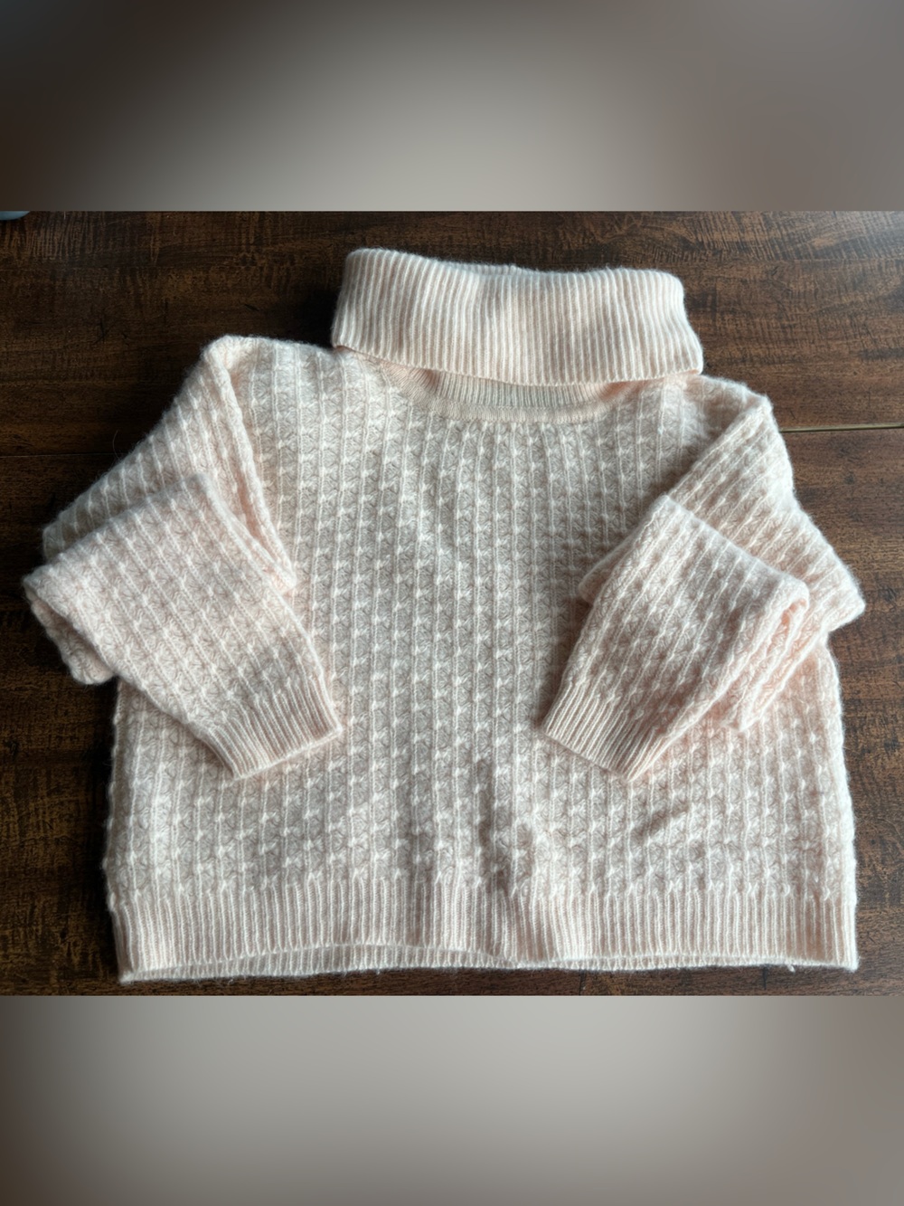Vintage Jeanne Pierre Women’s Wool Angora Turtleneck Sweater Pink Med Luxury
